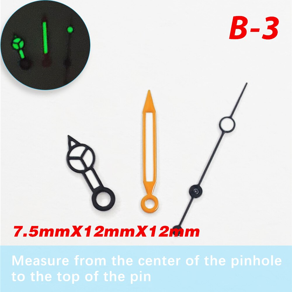 watch accessories, super bright green and blue watch hands, suitable forsuitable 8215，3804，8200，2813 movement pointer: B-3