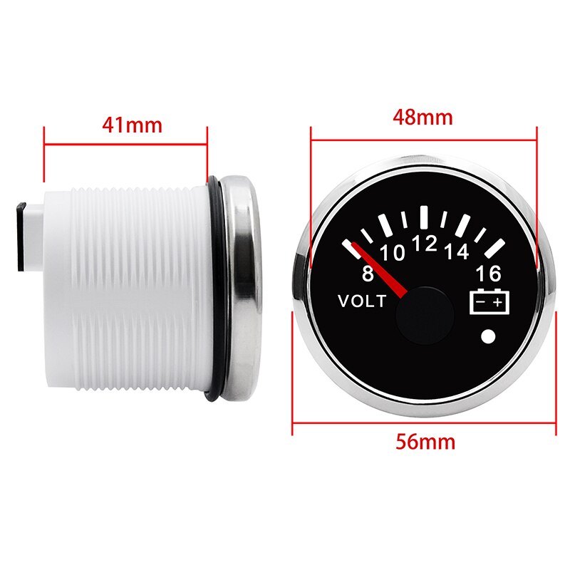 Point Alarm Car Gauge Vehicle Meter 12V Automobile 52mm Water Temp Oil Press Fuel Pressure Volt Indicator For Motorcycle Boat