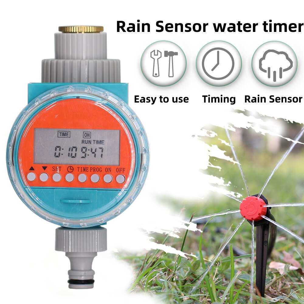 Waterproof Rain Sensor Water Timer LED Display Automatic Electonic Watering Timer Controller Garden Irrigation Plant System