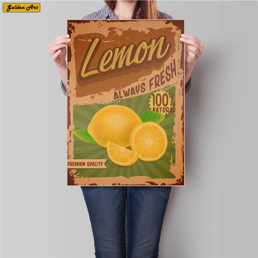 Hedelmä ruoka piirustus vintage voimapaperi juliste baari kahvila seinätarra taidemaalaus retrotaide maaliprintti kuva 45.5 x 31.5cm: Violetti