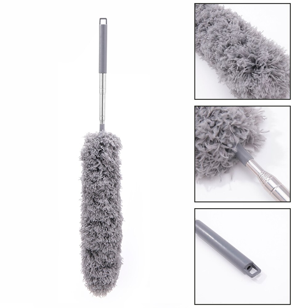 Feather Duster Extension Pole Extra Long Telescopic Dusters Cobweb Duster Bendable Head Cleaning Blinds Roof Ceiling Fan Car