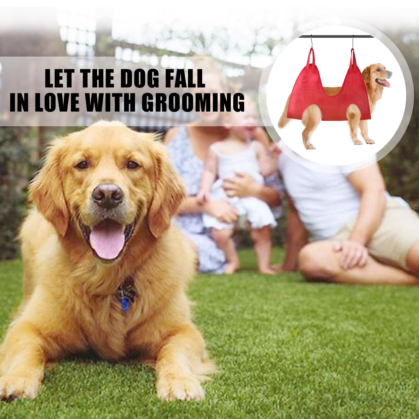 Dog Cat Hammock Helper Soft Flannel Pet Grooming Hammocks Restraint Bag Harness for Nail Clip Trimming Bathing with 2 Hook