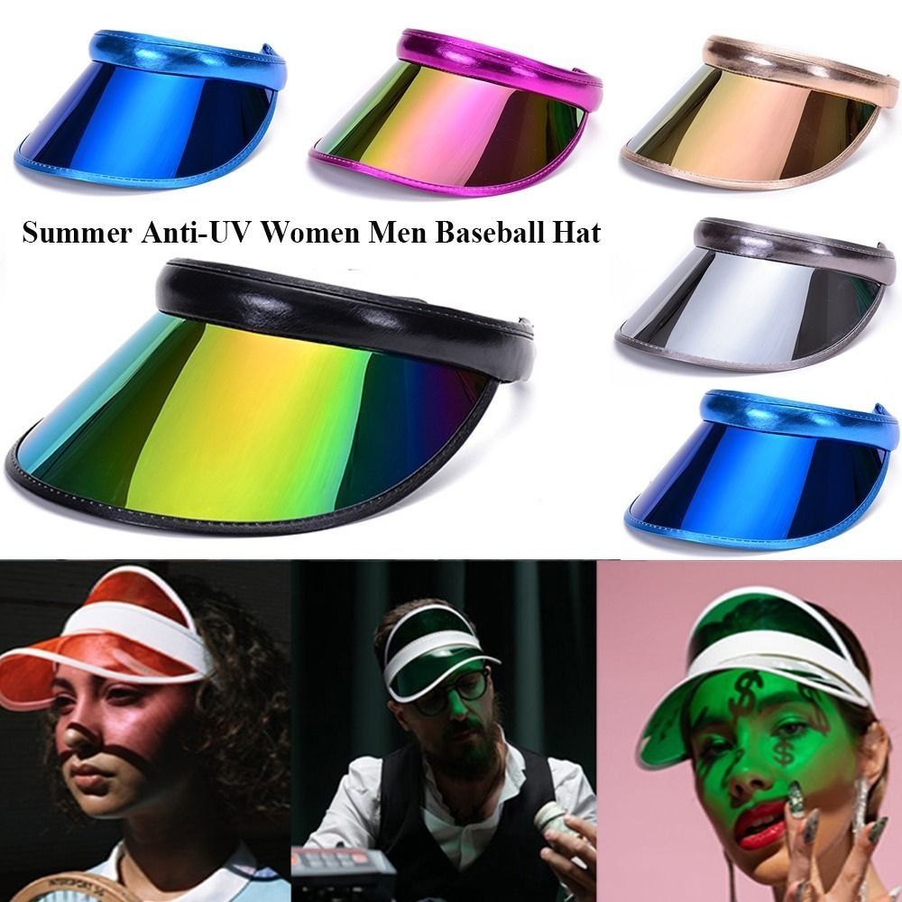 Pvc sommerbaseballhatt gjennomsiktig plast sportsvisirer dame menn anti-uv solhette utendørs solskjermhatt