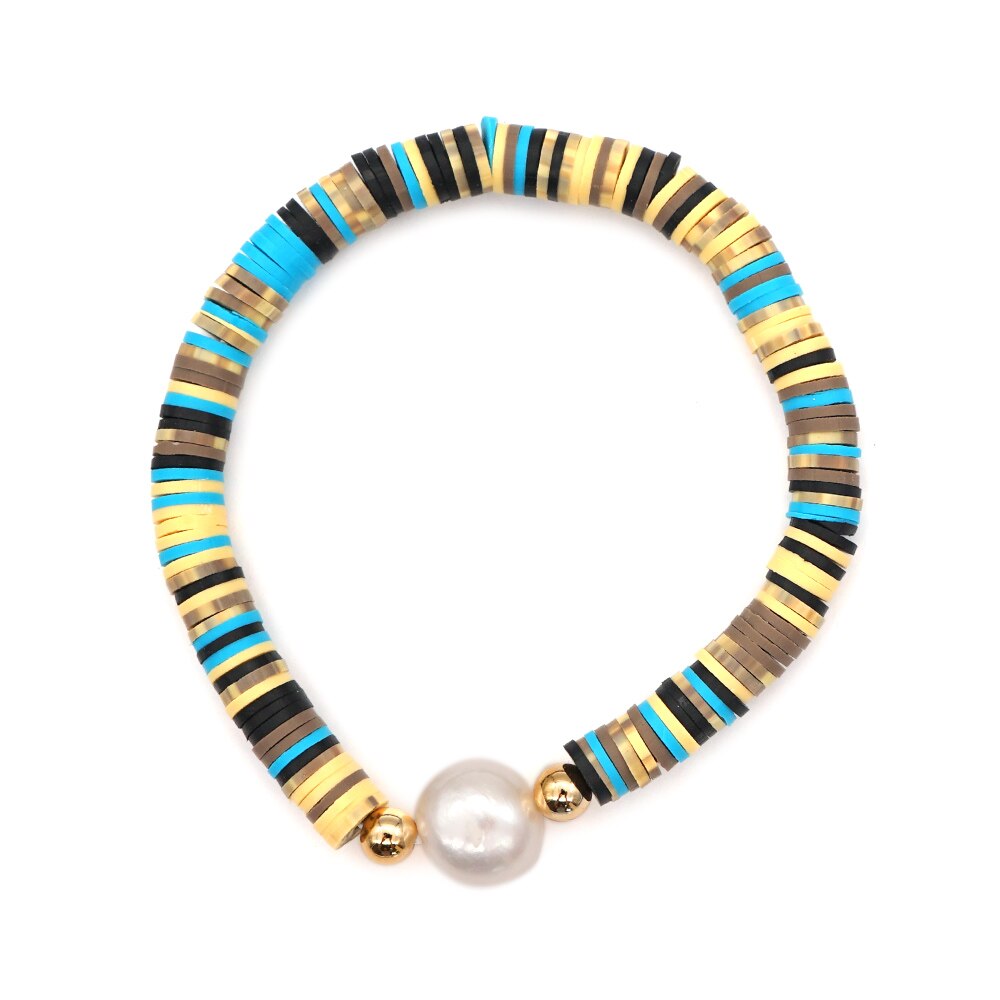 Go2 boho heishi kralen afrikaanse armbanden echte parel armband voor vrouwen boho string pulseira mujer zomer strand handgemaakte sieraden: Zz -b200117h