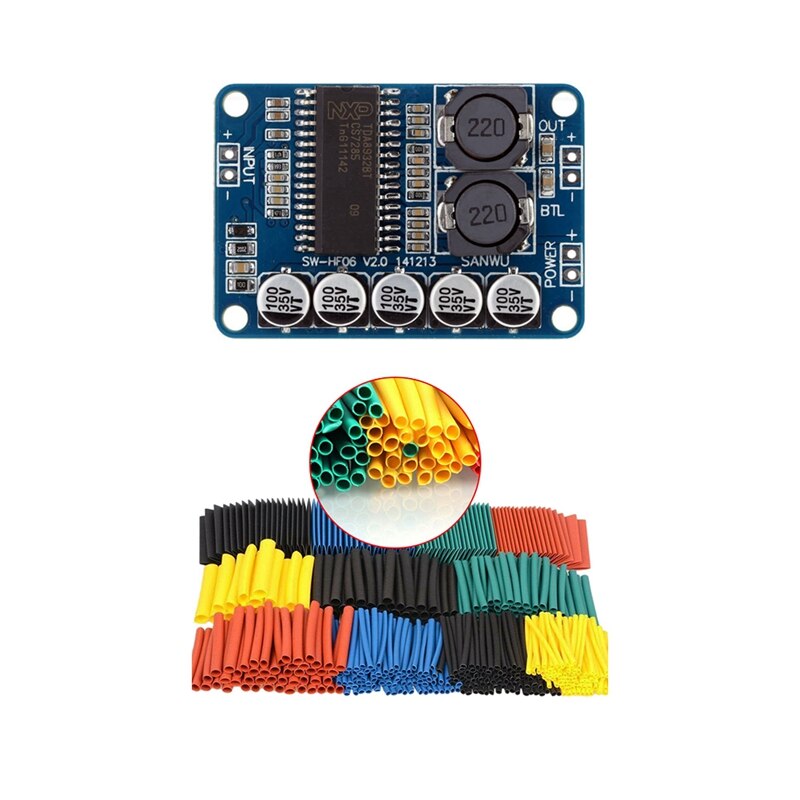 1 stück tda 8932 mono 35w digitalverstärkermodul & 530 stück kabel-schrumpfschlauch-schutzschlauch