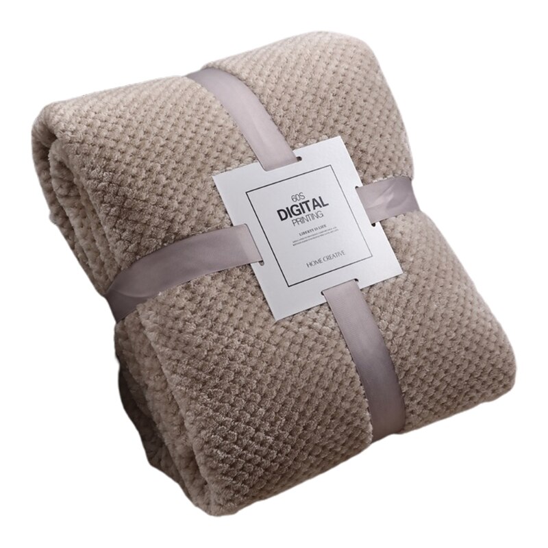 Thick Solid Color Sofa Blanket Soft Warm Plaid Mesh Flannel Blanket Breathable Quilt Home Sofa Office Simple