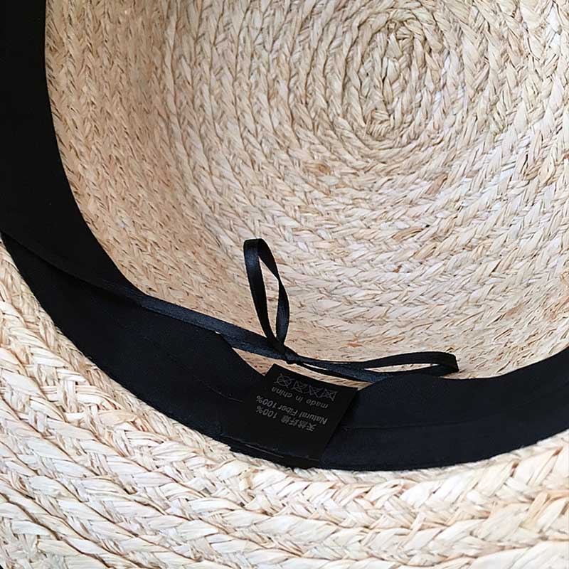 Kvinder klassisk hvede stråhat sommer cap 18cm store brede kant sol hat floppy bånd strand hat kald derby hat
