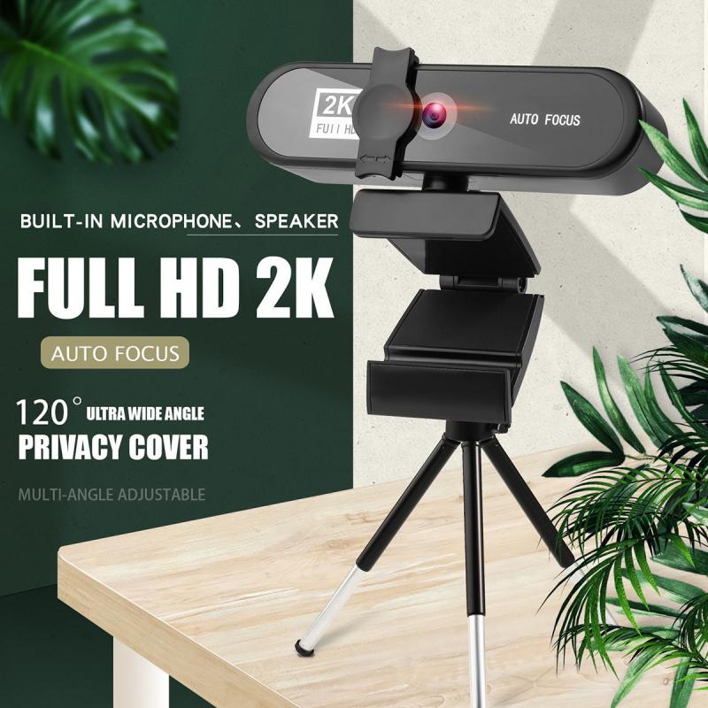 4K Webcam Full Hd 2K Web Camera Voor Pc Computer Laptop Autofocus Lens 1080P Camera Met Microfoon en Statief