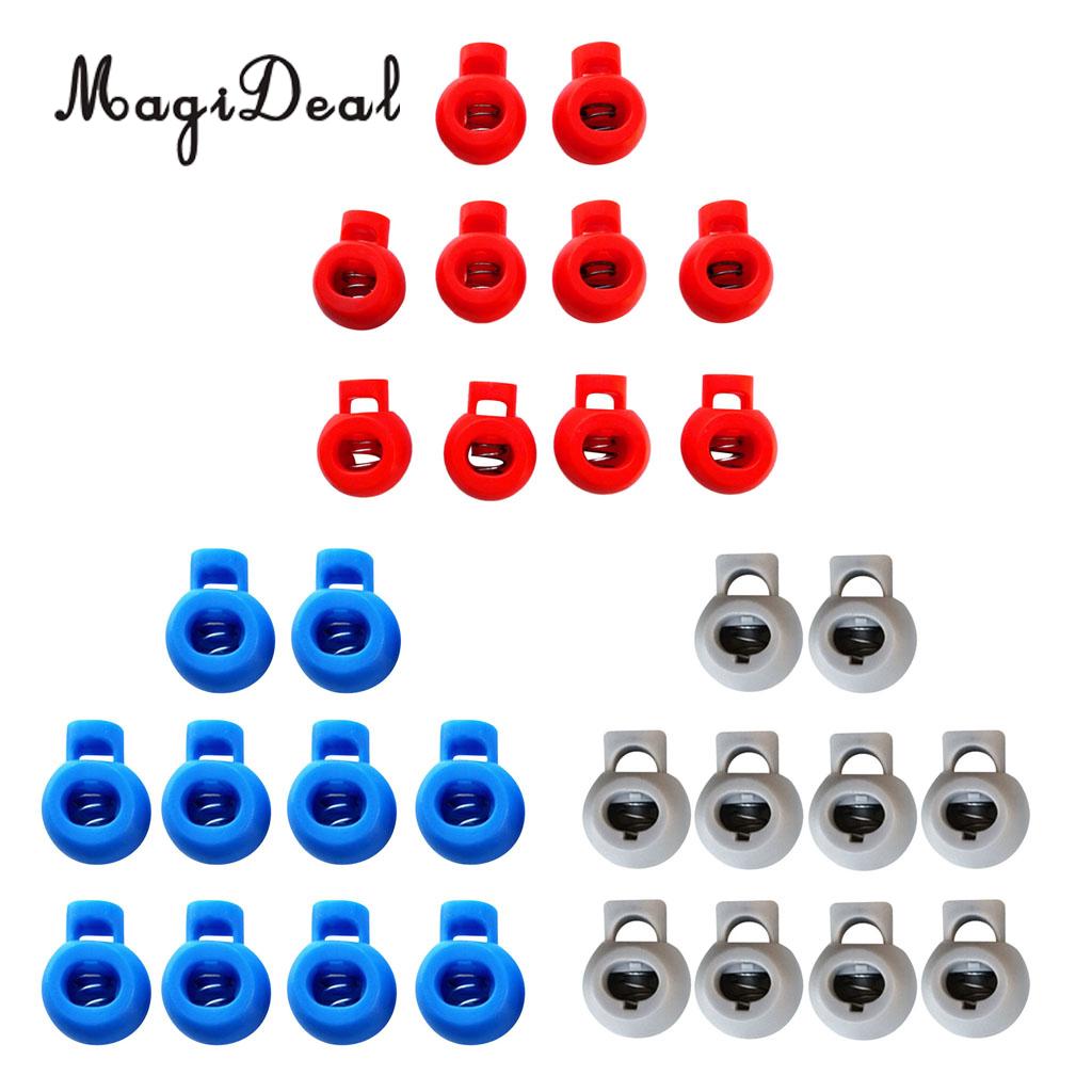 Magideal 10 stuks kunststof schokkoord touwknevel eindvergrendeling stoppers kogelgespen voor klimmen en speleologie vervangende accessoires