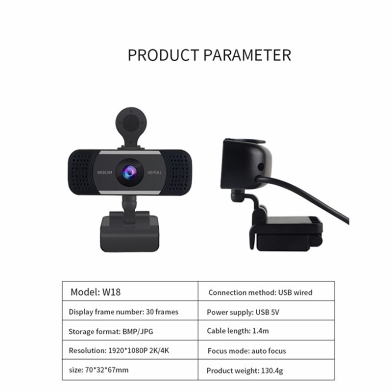 HD 1080P/4K USB Webcam Free Drive Web Camera With Microphone AF Autofocus Camera For Computer Live Online Teaching