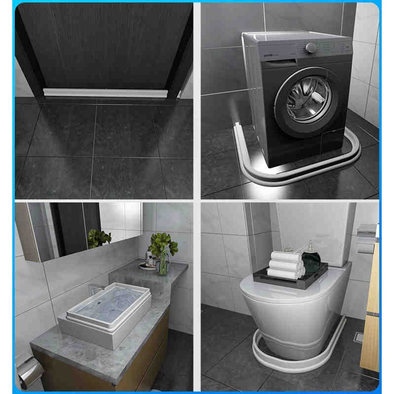 50 mm height Bathroom Water Stopper Water Partition Dry&Wet Separation Flood Barrier Rubber Dam Silicon Water Blocker Don't Slip