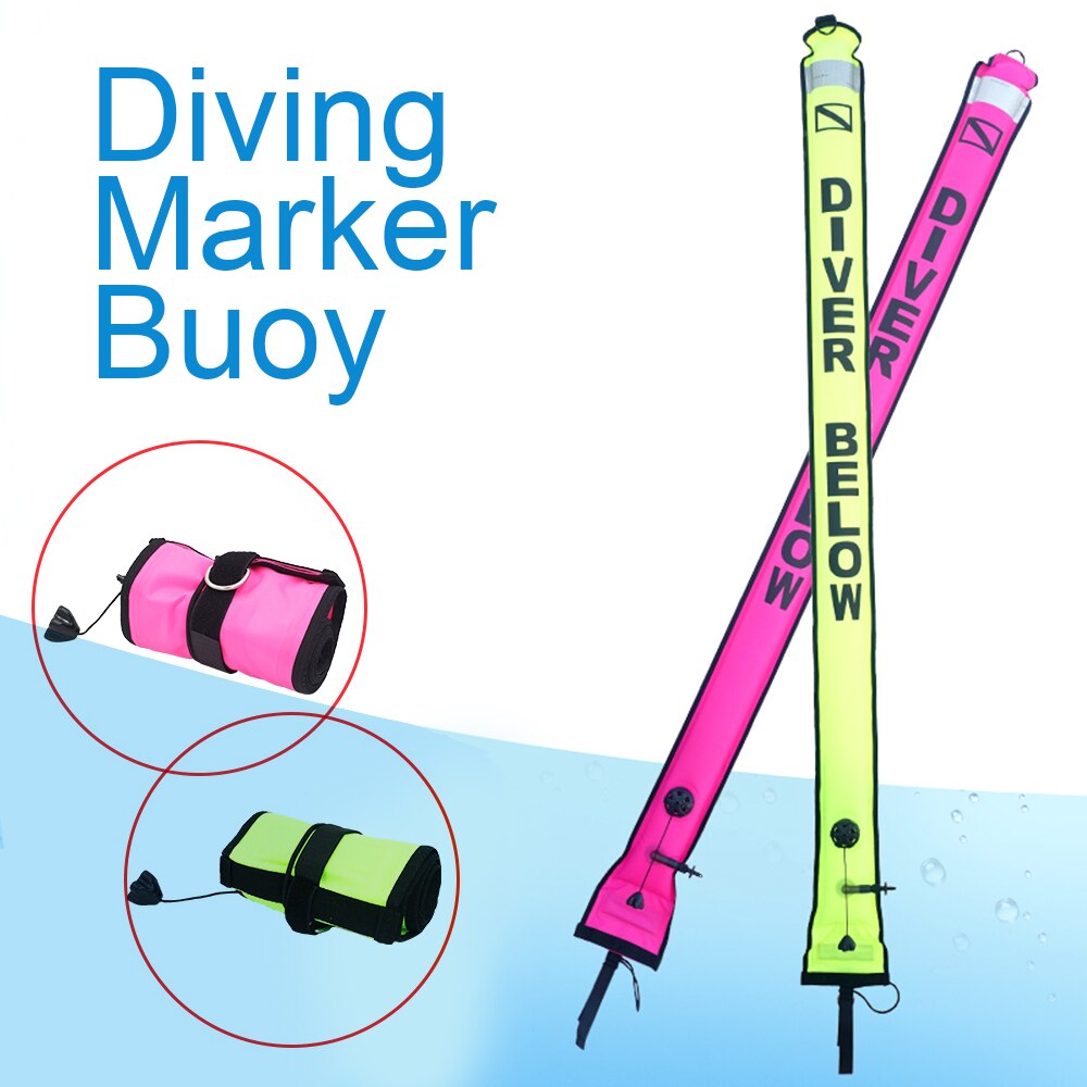 DIVING SMB 1.2m 1.5m 1.8m Buoy Colorful Visibility Safety Inflatable Scuba Diving SMB Surface Signal Marker Buoy Accessory