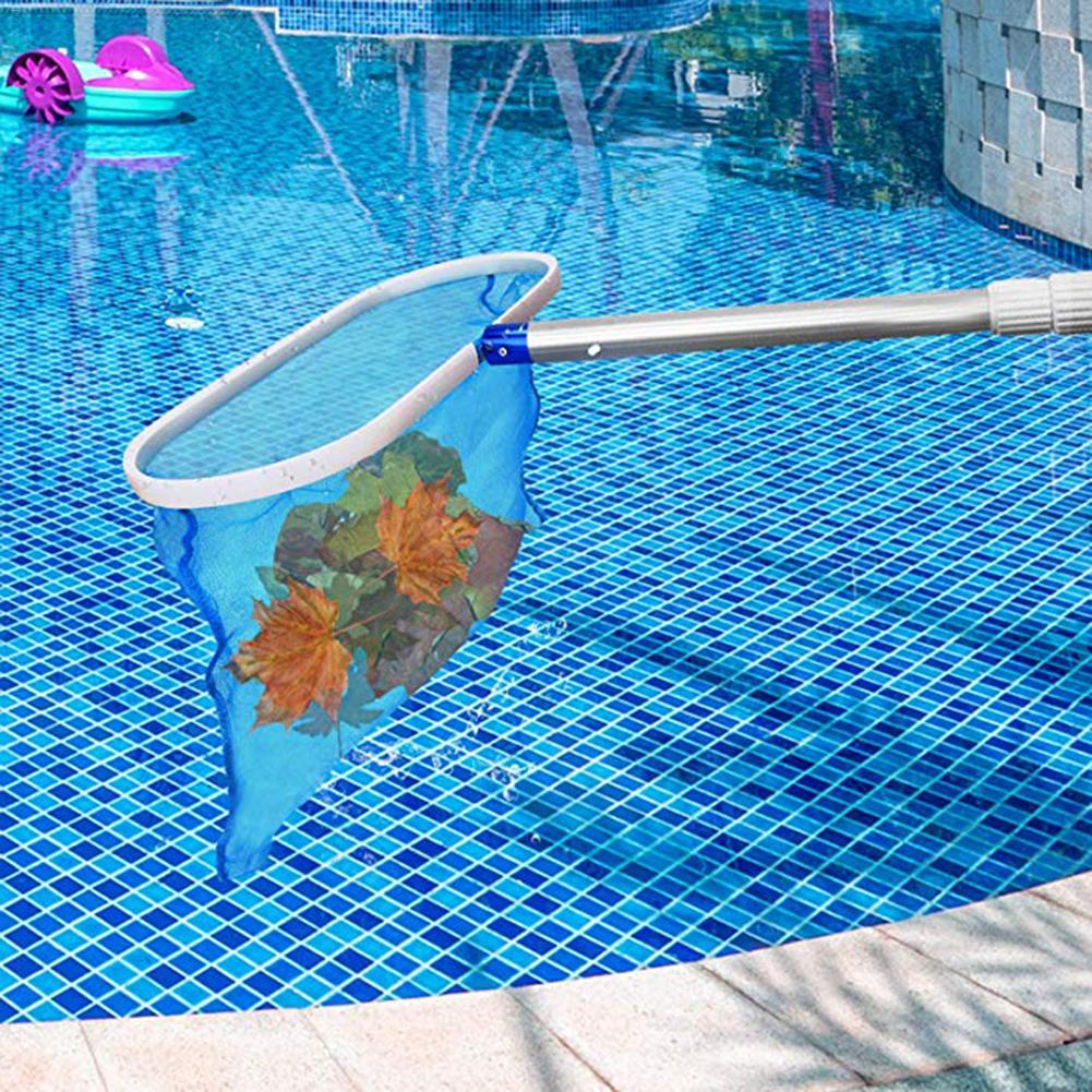 Aluminum Plastic Swimming Pool Net Leaf Rake Mesh Skimmer Telescopic Pole Pools Spas Lightweight Cleaning Tool Water Fishing Net