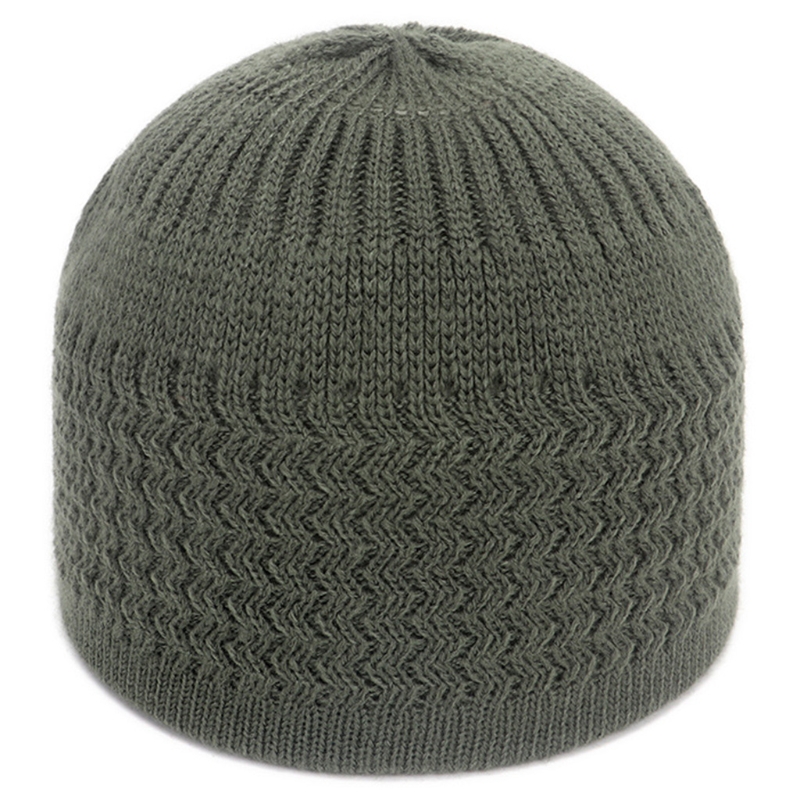 Bonnet de prière pour hommes musulmans, en Crochet de crâne islamique, en paquet, chapeaux turcs de couleurs unies: vert militaire