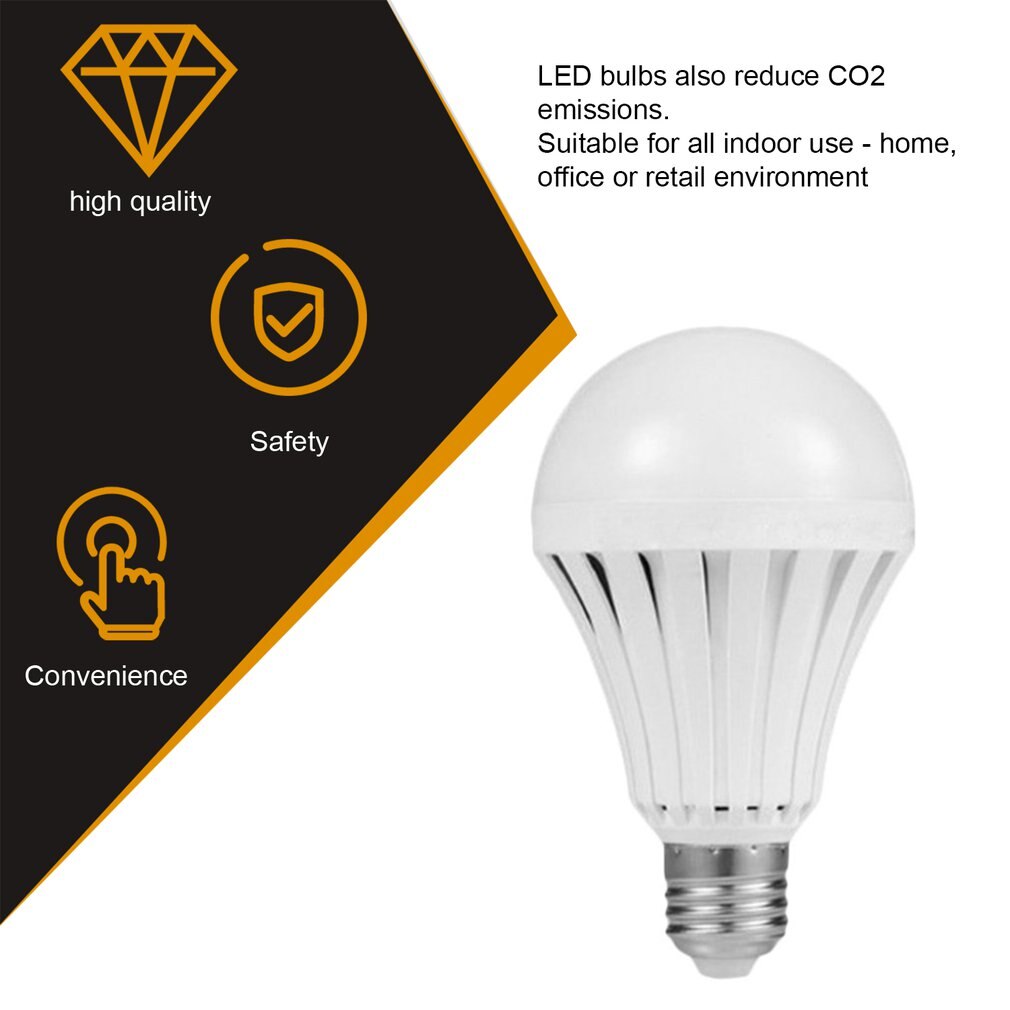 Icoco Led Slimme Lamp E27 5W Led Noodverlichting Lamp Energiebesparende Led Verlichting Lamp