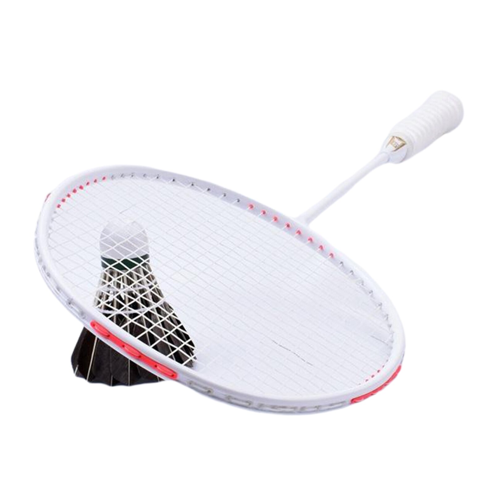 Badminton Racquet Ultralight Carbon Fiber Racket Black: White