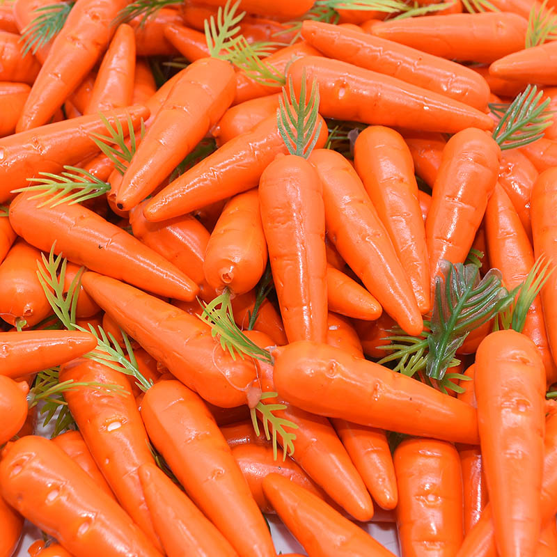 10-100 Uds. Zanahoria de espuma Artificial decoración de Pascua simulación Mini zanahorias verduras falsas para decoración del hogar de cumpleaños de Pascua