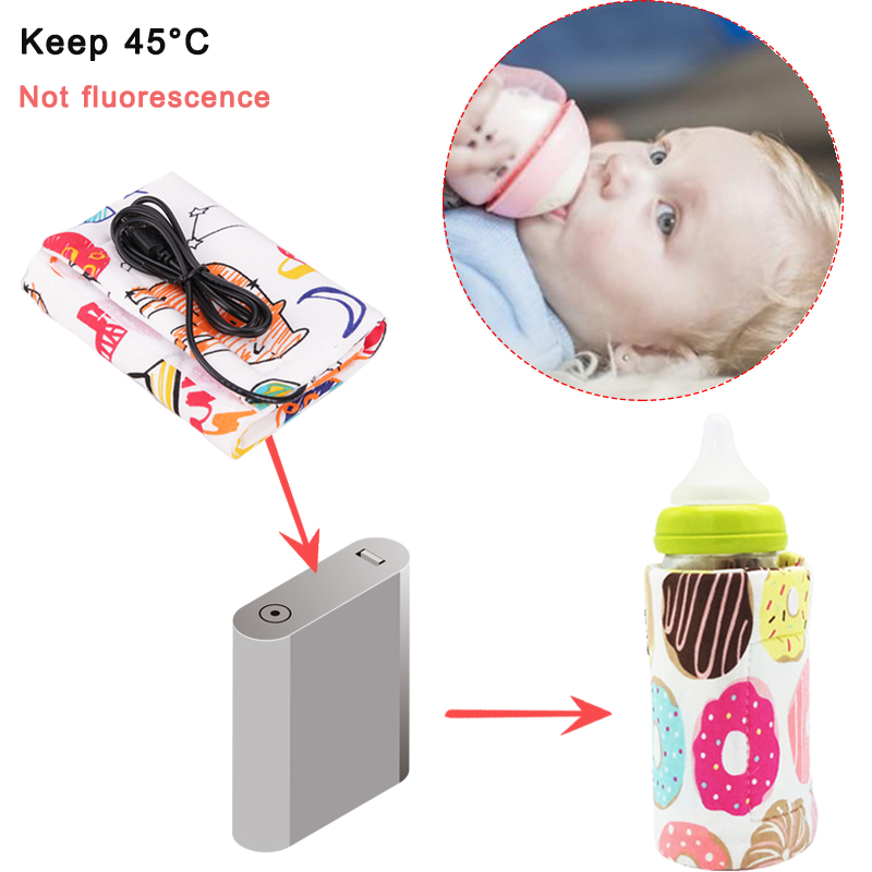 USB Baby Milch Wärmer Flasche warm Halten draussen Thermostat Kleinkind Fütterung Flasche Beheizten Abdeckung Isolierung Taschen Lebensmittel Heizung