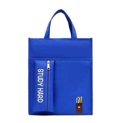 Students' Tutorial Bags A4 Canvas Waterproof Hand Bag Pencilbag Large Capacity Schoolbag Office School Supplies: 4