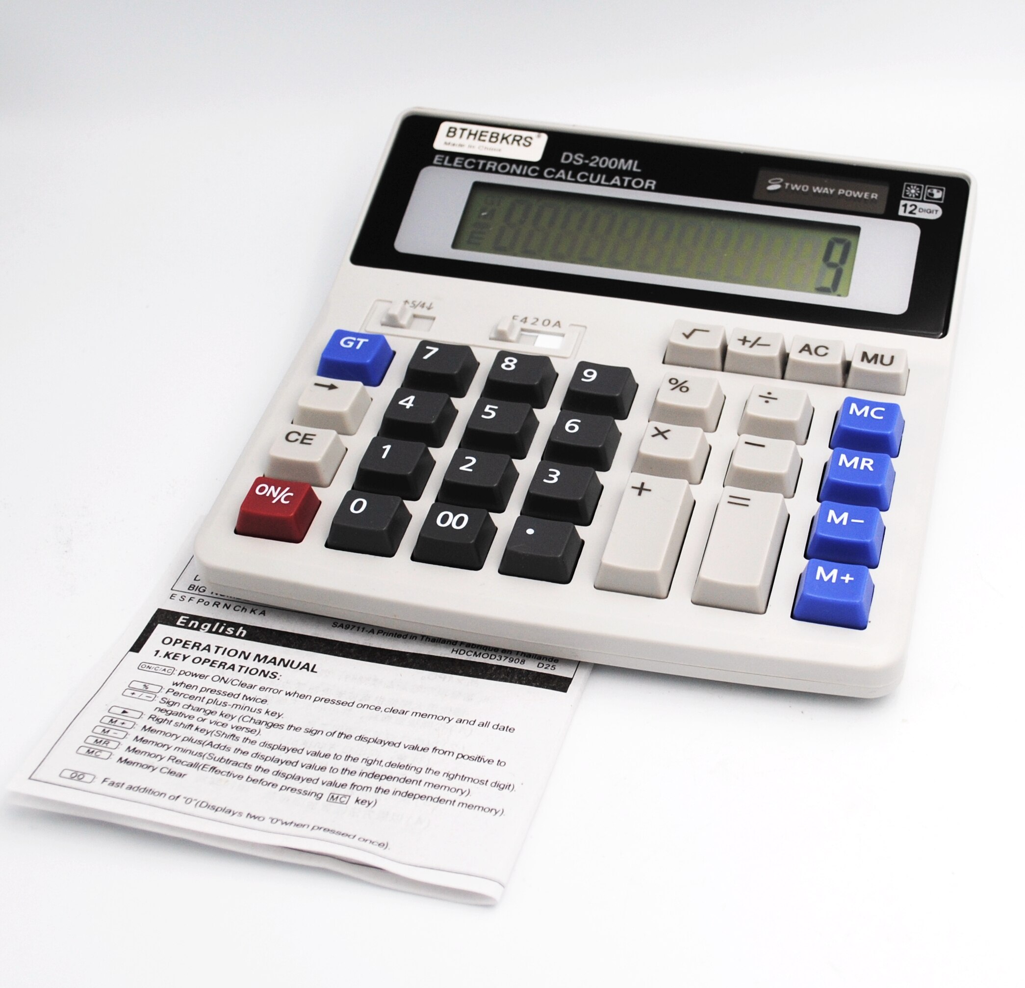 12 Digit Desk Calculator Large Buttons Financial Business Accounting Tool real big buttons for office school