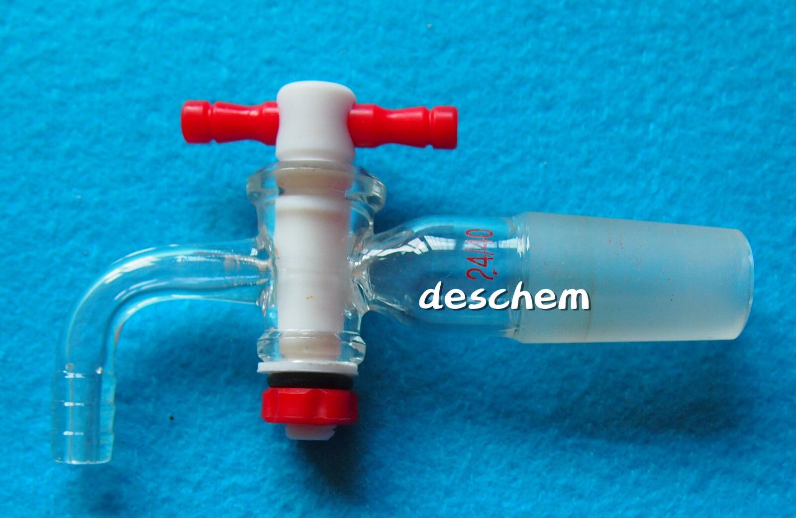 24/40,Glass Vacuum Adapter,Bent Hose Connection,Lab PTFE Stopcock,Chemical Valve