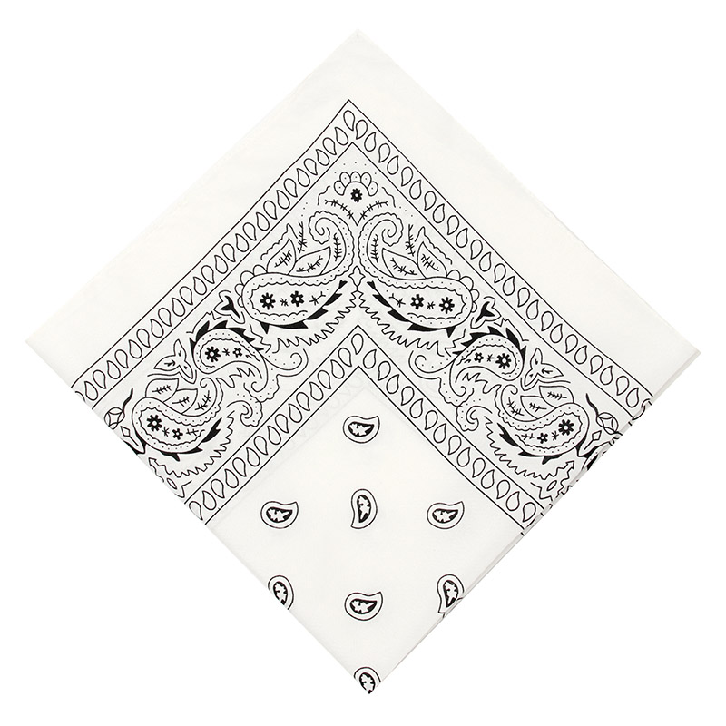 Unisex Mannen Vrouwen Bandana Haarband Cowboy Heren Biker Sport Hoofddeksels Pols Hairwrap Paisley Hoofd Wrap Vierkante Sjaal: Black