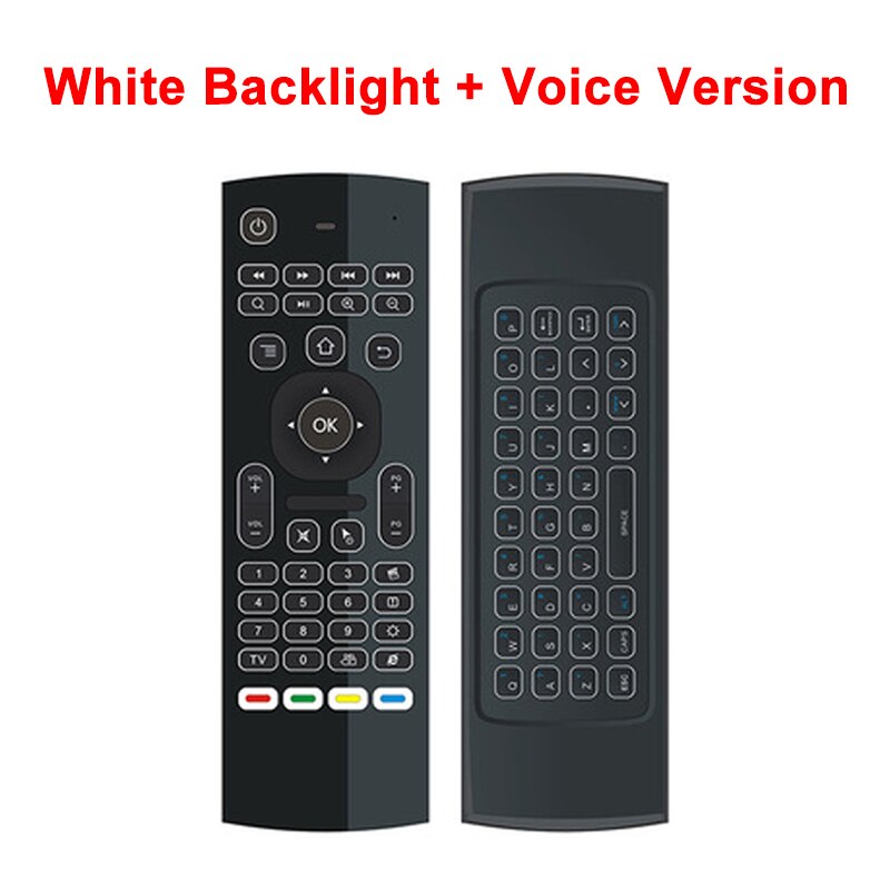 MX3 Backlit Air Mouse T3 Google Smart Ir Afstandsbediening 2.4G Rf Draadloze Toetsenbord Voor X96 Mini H96 Max x2 Pro Android Tv: D