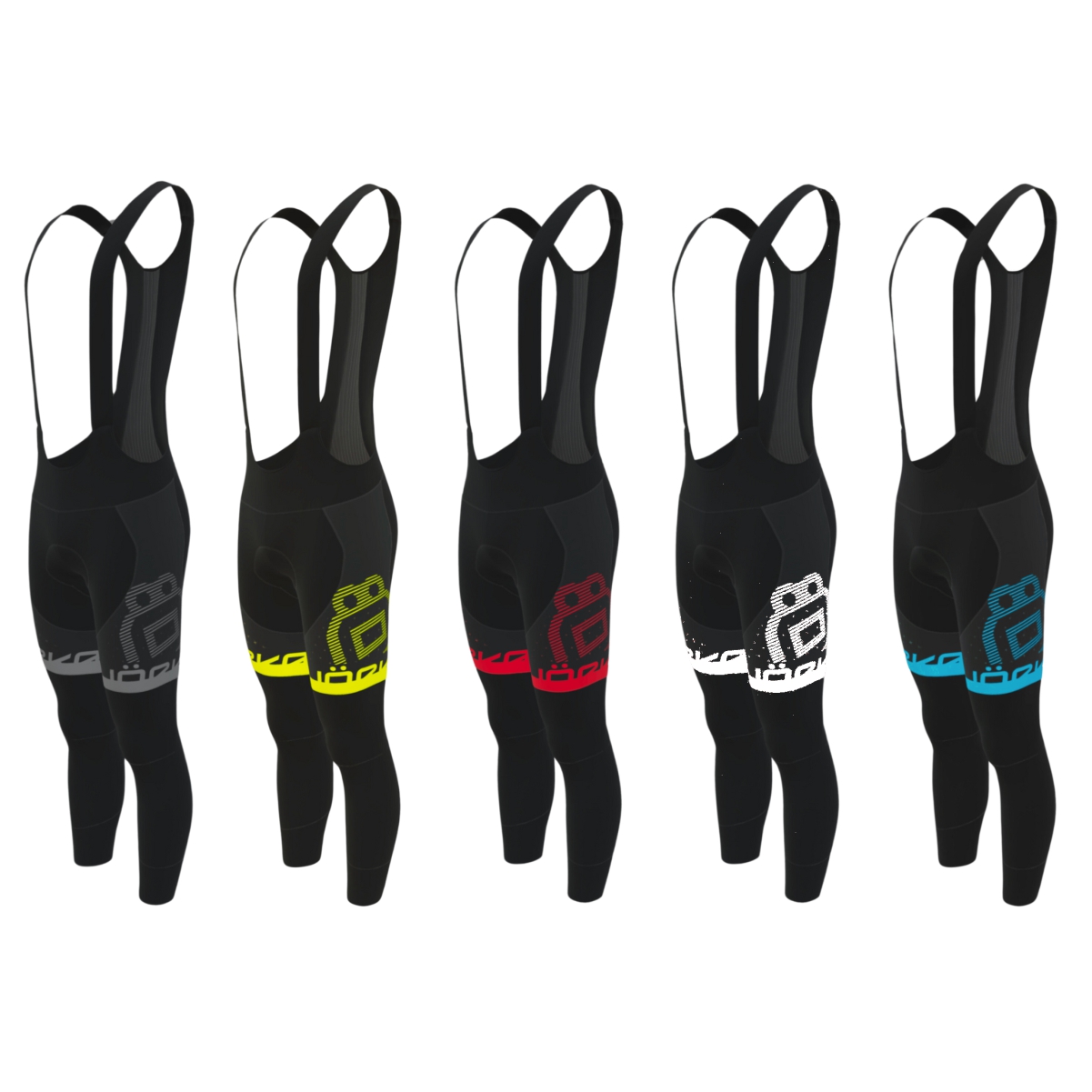 heren fietsbroek BJO RKA kleurrijke winterfleece thermische 20D lange fietsbroek met rijbroek