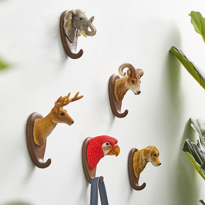 Dier Kleding Haak Creatieve Deur Muur Haak Veranda Sleutel Rack Kinderkamer Slaapkamer Muur Leuke Hars Kleding Haak