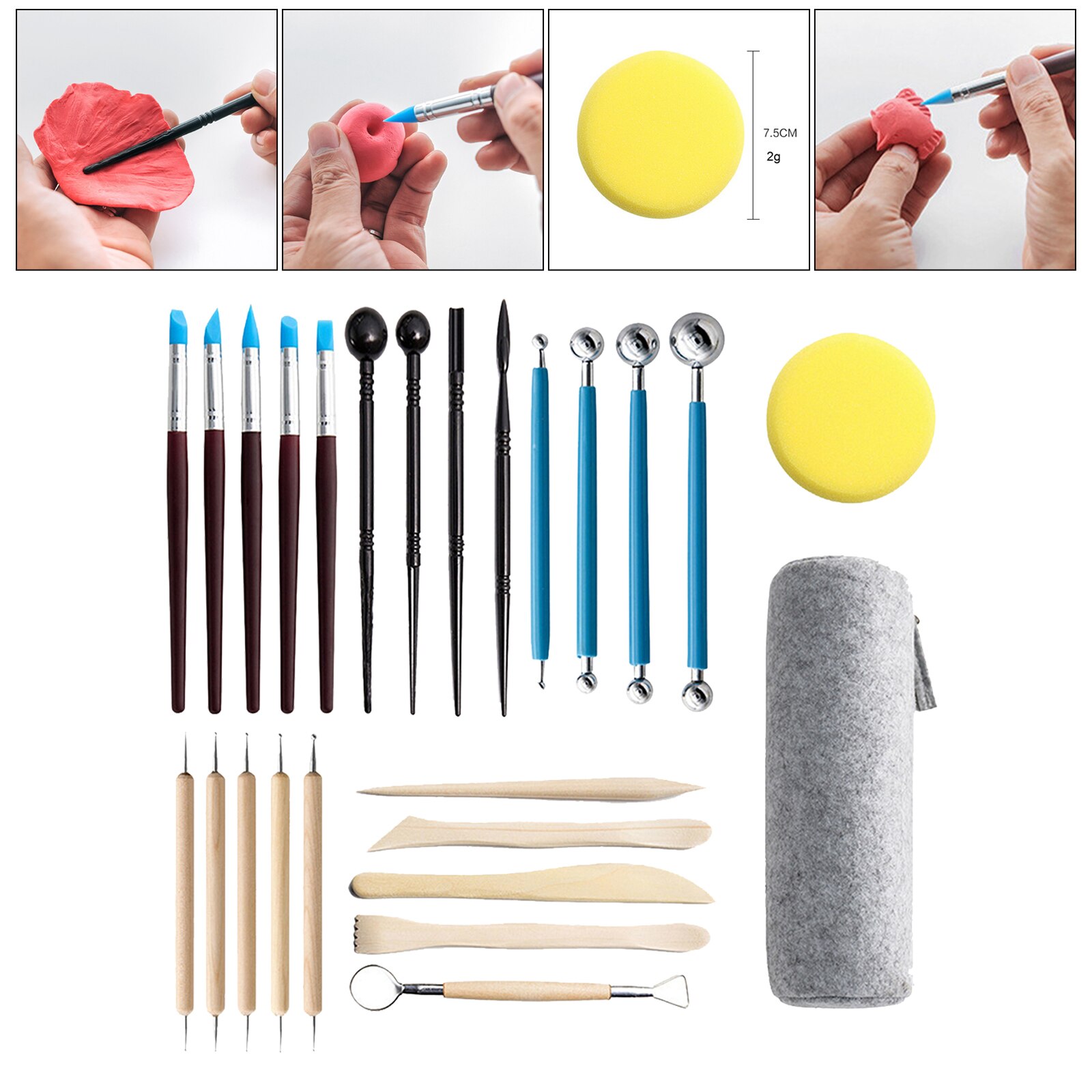Conjunto de utensilios de arcilla polimérica para modelado, herramienta para esculpir y proyectos de modelado de cerámica, 25 uds.