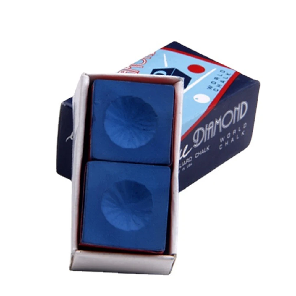 2Pcs Blue Diamond Blue Billiards Pool Snooker Cue Stick Chalks Billiard Accessories