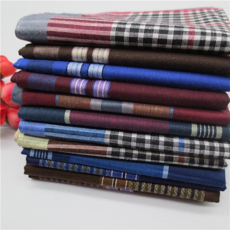 Mouchoir de poche en coton imprimé pour homme, mouchoir de poche carré à rayures, 6 pièces, 43cm