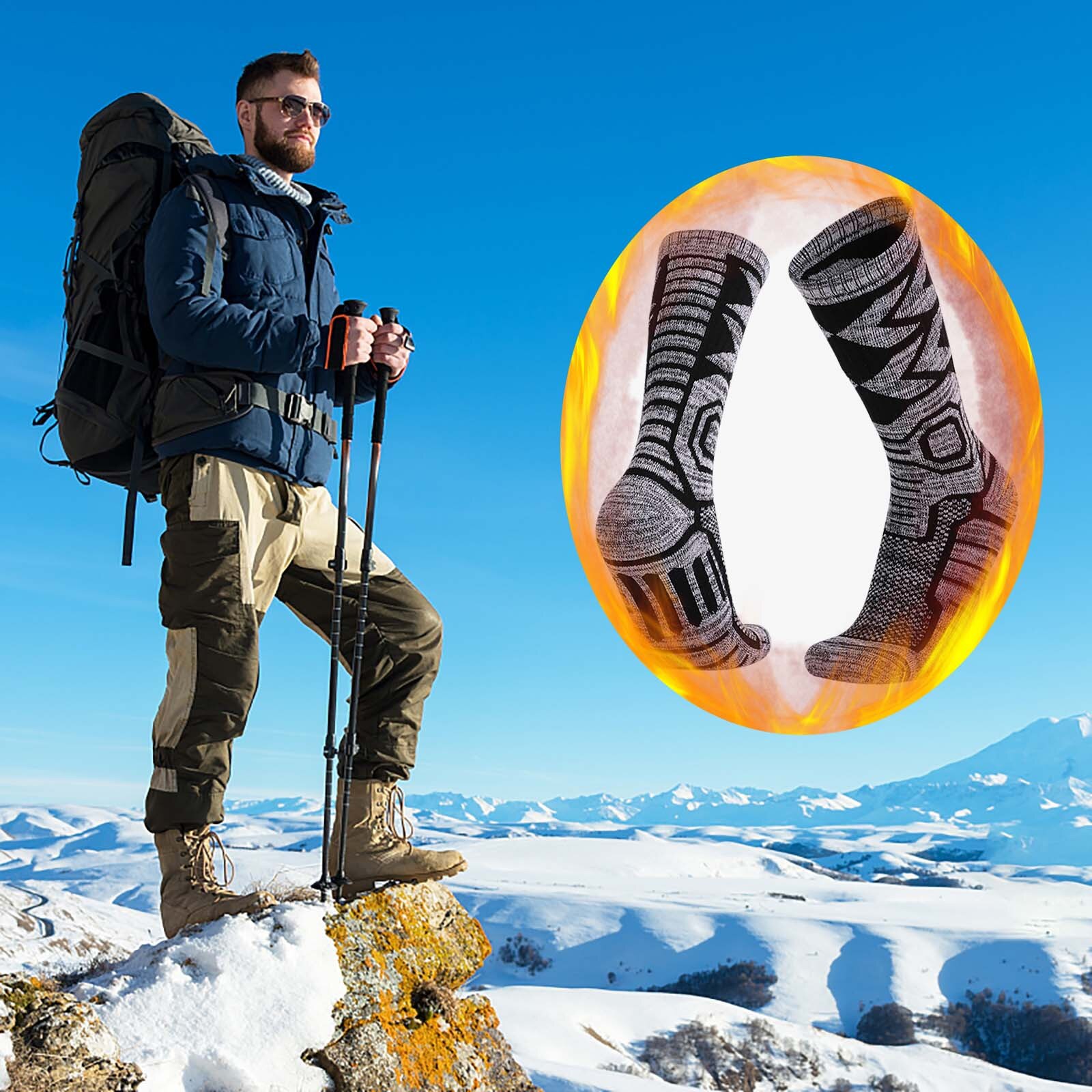Sport Sokken Winter Worm Mannen Vrouwen Thermische Ski Sokken Voor Outdoor Sport Fietsen Klimmen Wandelen Camping Snowboard Zachte Sokken: BK