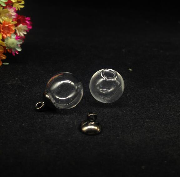 5 14mm esferas de cristal con cuentas mixtas, accesorios para tapa, dijes, colgantes para frascos de cristal, tapas de cristal, frascos, collares: Gorra negra de pistola