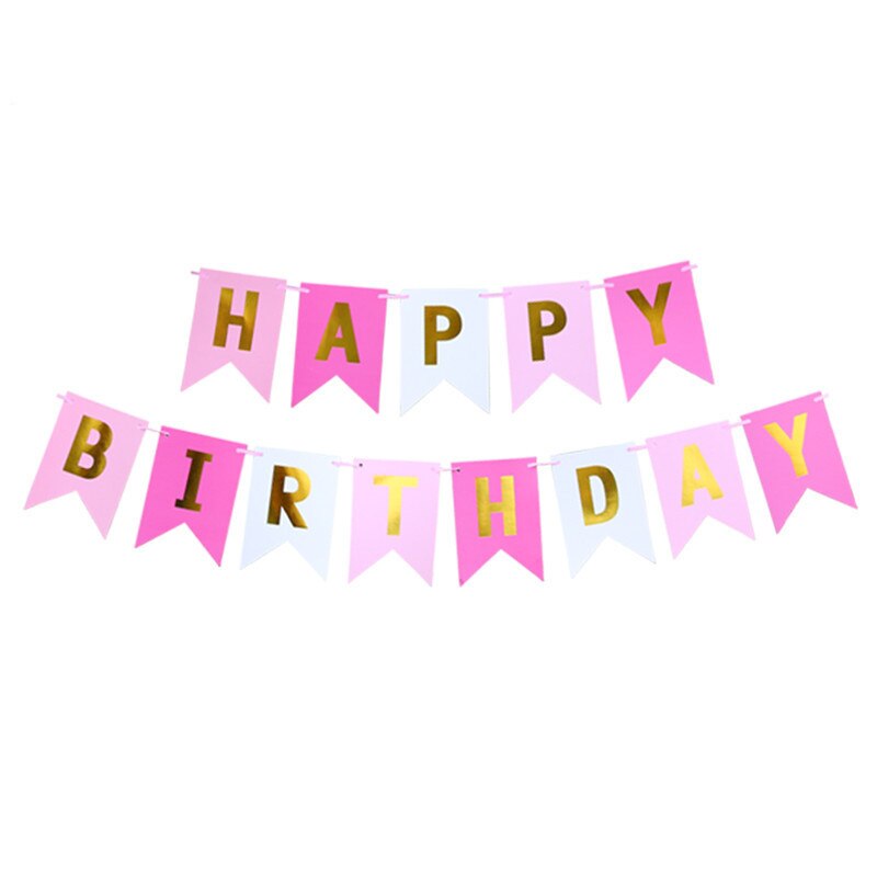 Paper Bunting Garland Banners Flags Happy Birthday Banner For Kids Birthday Party Baby Shower Party Decoration Bnaner