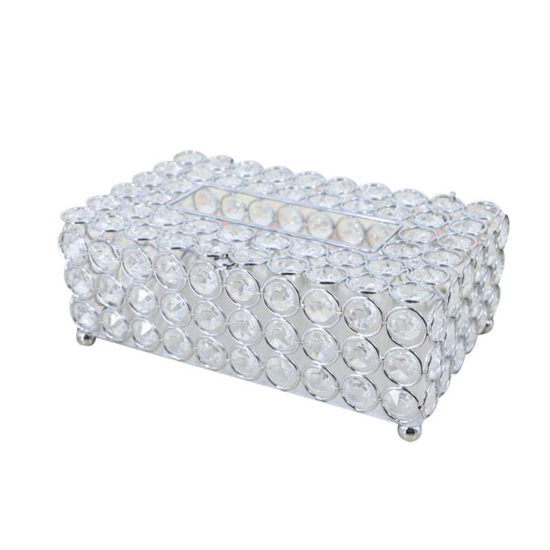 Boîte à mouchoirs en cristal, distributeur de serviettes en forme de cube, pour chambre à coucher, bureau, hôtel, café, 91ad: Clair