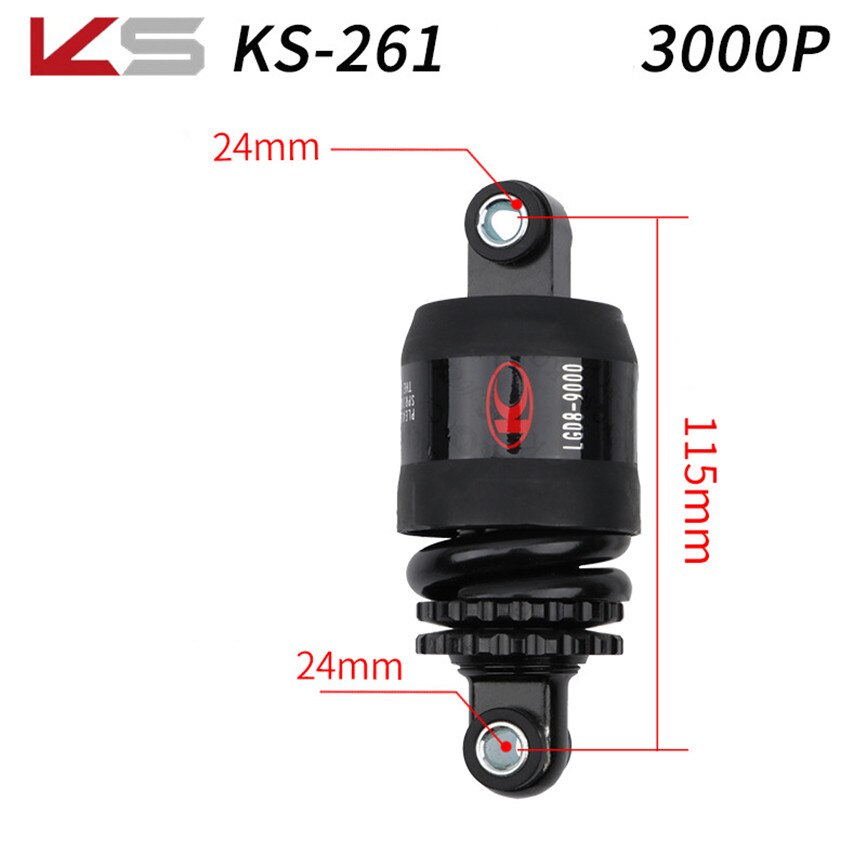 Kindshock KS Shock Absorber Suspension Mountain Folding Electric Bike Scooter Bicycle Spring Rear Shocks 1200 3000 Pounds