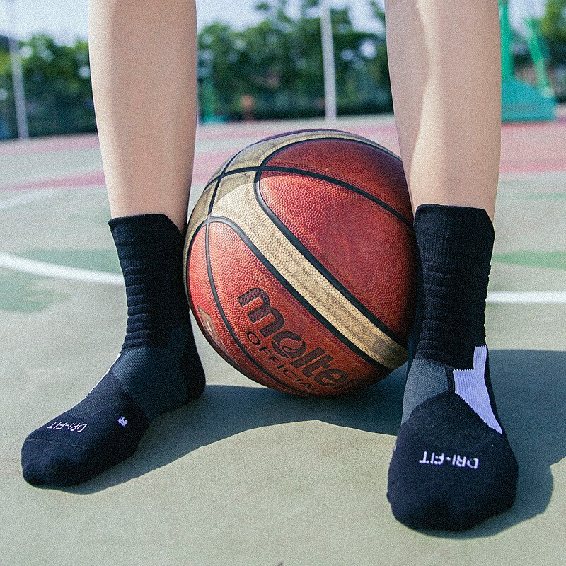 3 par/lote calcetines profesionales de baloncesto de las mujeres de los hombres de la toalla de fondo deportes calcetines algodón transpirable desodorante media pantorrilla calcetines de tubo