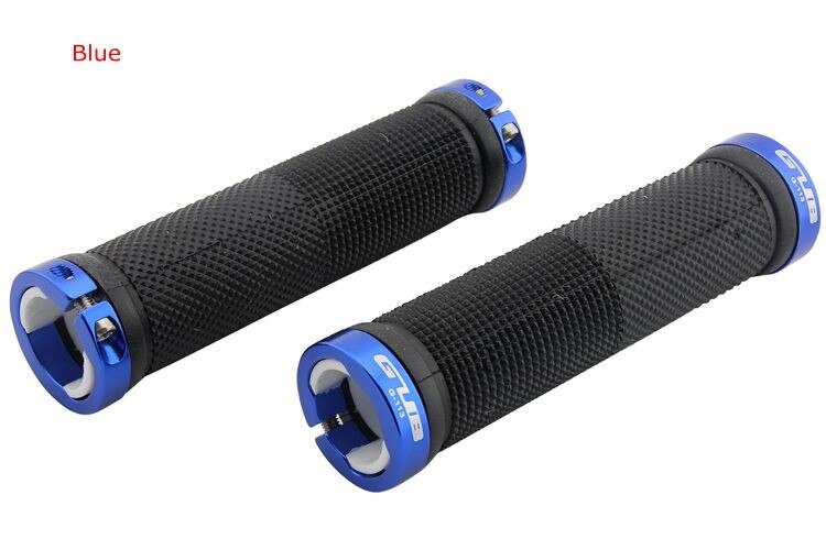 Mountain Bike Grip Lock On Cycling Double Lockable Handle Grip for MTB Bike Handlebar Bicycle Grip Bike Aluminum Alloy+Rubber: Blue