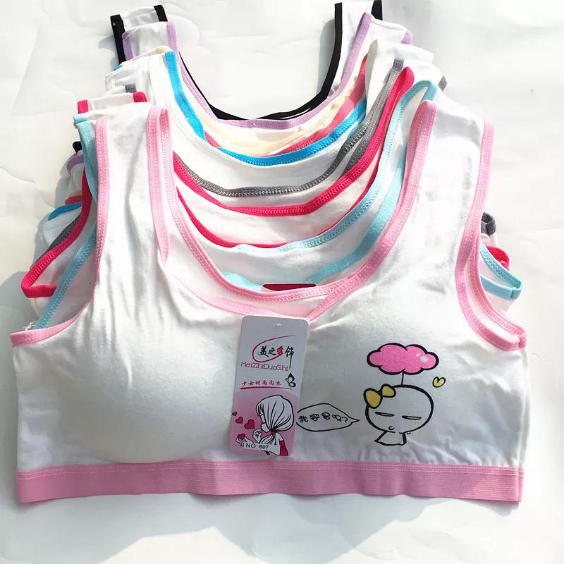 5Pc Delle Ragazze Dei Capretti Dei Bambini Pubertà Piccolo Reggiseno per Adolescenti Bambini Bra E Pellicole Per Cofano Adolescente Biancheria Intima Del Reggiseno di Formazione 8-14 Y