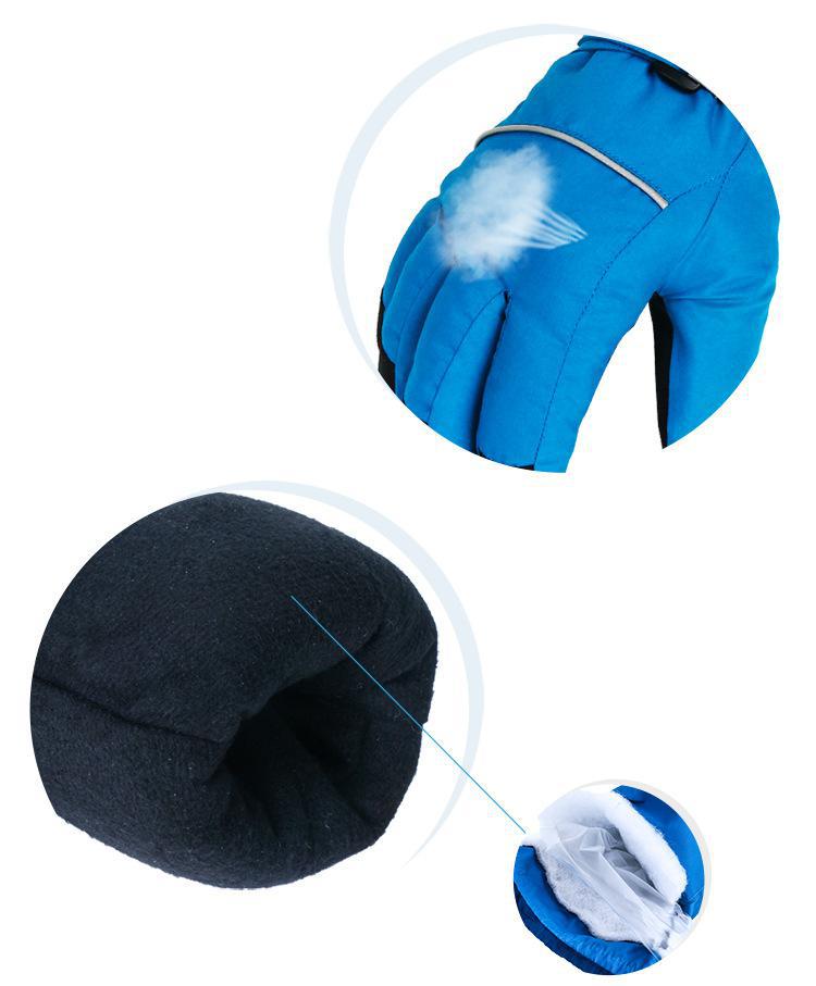 Baby Boys Winter Warm Full-finger Pure Color Outdoor Riding Ski Gloves Water And Wind Proof Non-slip Hiking Gloves