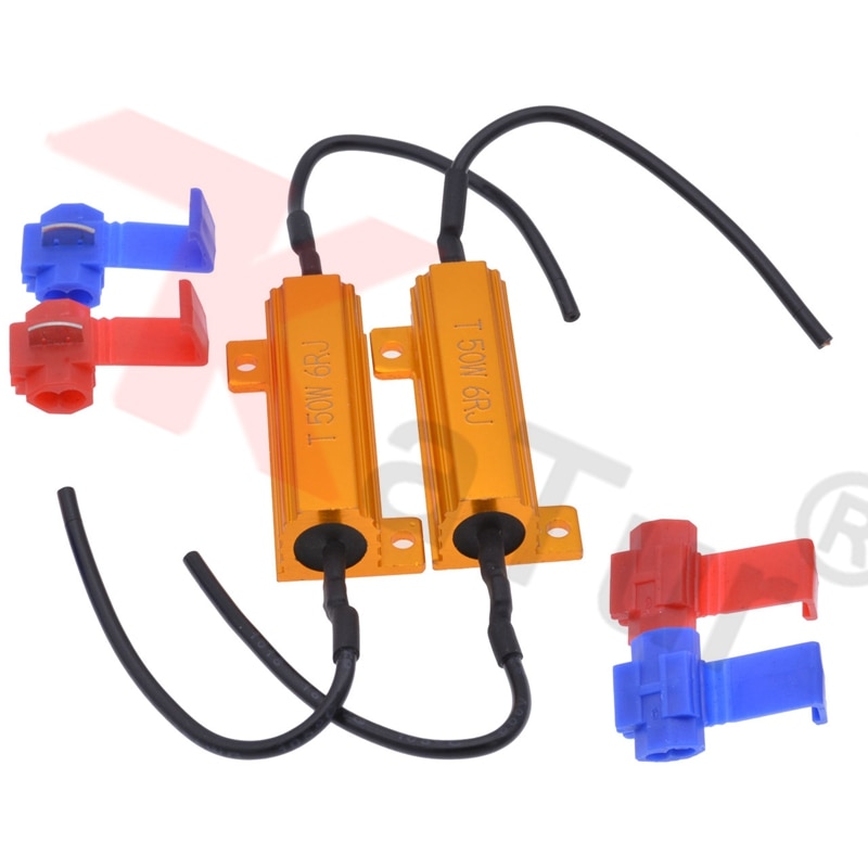 2pcs DIY Canbus Error Free Decoder Led Warning Canceller Anti-Flicker Canbus Resistor For Fog Lights Turn Signal Brake Lights
