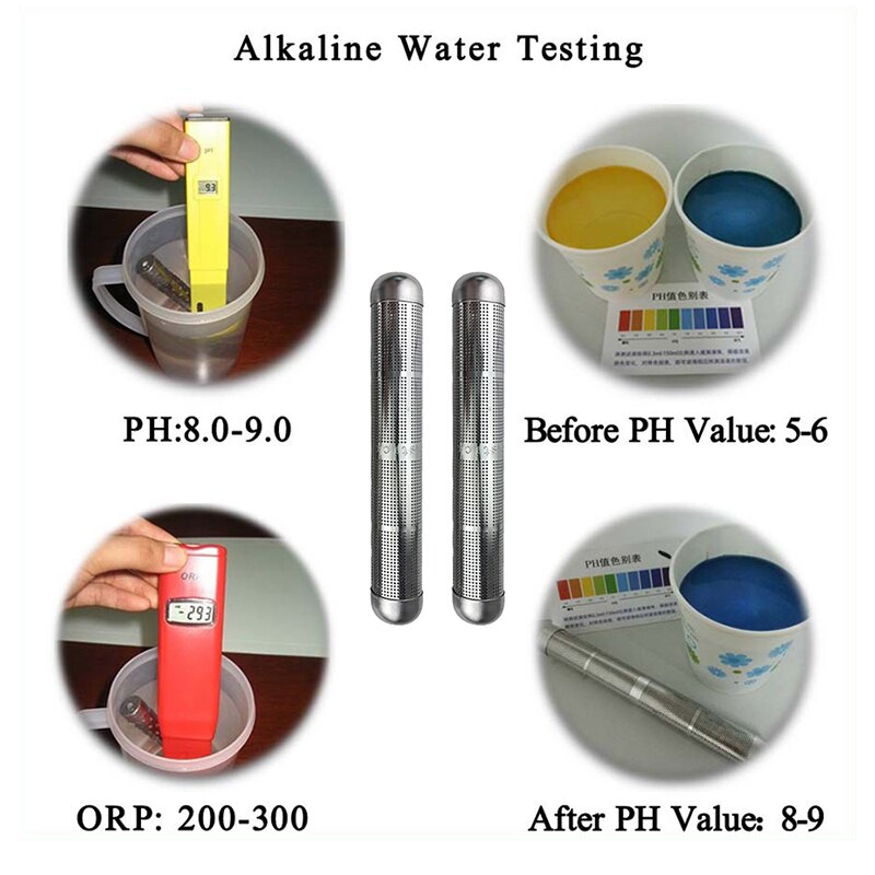 Stainless Steel Alkaline Water Purifier Ionizer Stick Antioxidant PH Hydrogen Negative ION Ionizer Mineral Water Filter