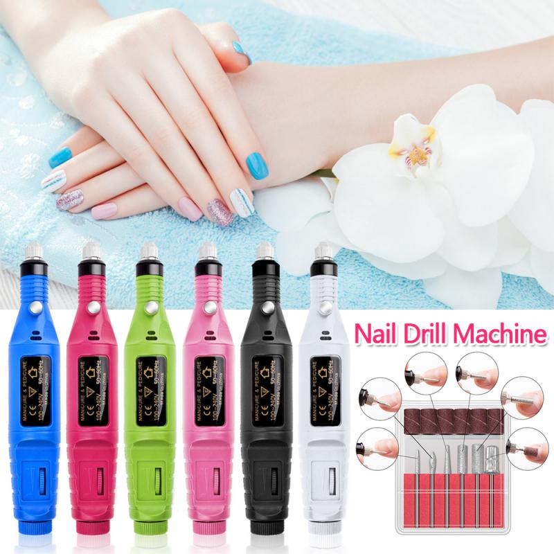 1 Set Electric Nail Drill Machine Equipment Kit Manicure Machine Nail Art Pen Pedicure Nail File Nail Art Tools Kit