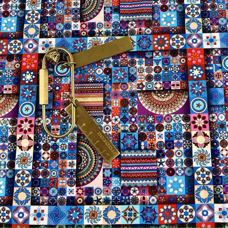 Tissu en coton Mandala indien, Textile bohémien, décor Vintage, pour bricolage, accessoires faits à la main, sac, robe, vêtements par demi-mètre: Clair