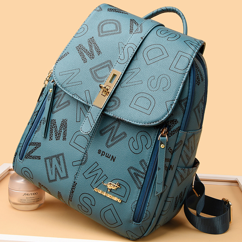 Bagpack Luxe Vrouwen Rugzakken Zacht Lederen Rugzakken voor Tienermeisjes Vrouwelijke School Schoudertassen Voor Vrouwen 2024 Mochila Sac
