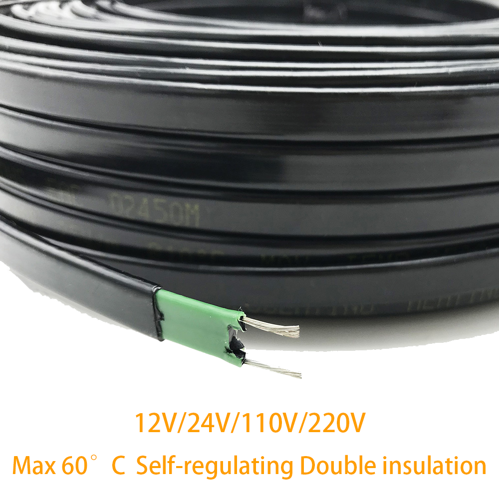 Minco Warmte 12V 24V 110V 220V Waterleiding Antivries Vorstbescherming Verwarmingskabel voor Dak Zelfregelende Elektrische Kachel Draad