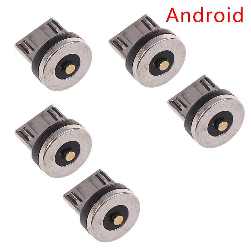 5pcs mobile phone charger magnetic data cable head charging cable adapter: A