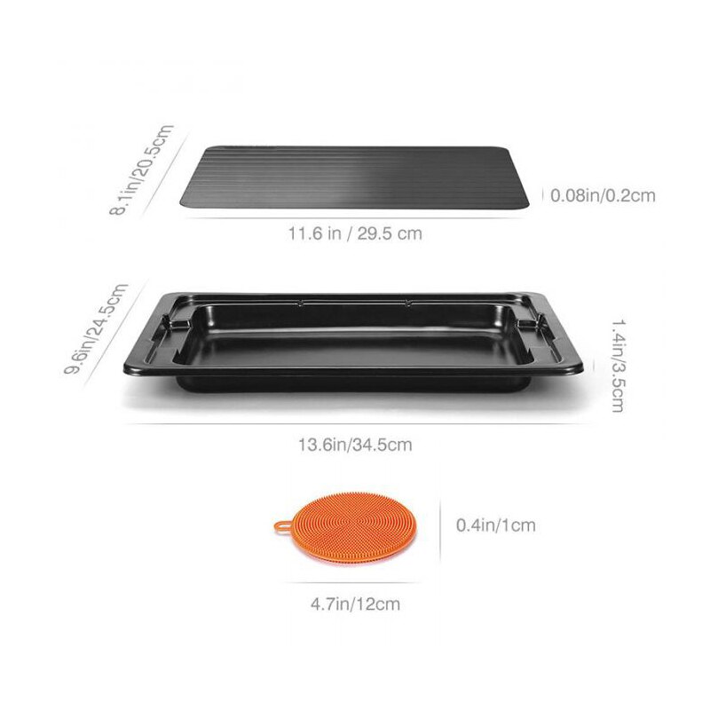 Di alluminio di Carne Congelata di Sbrinamento Cibo Scongelamento Bordo Piatto Veloce Sbrinamento Vassoio con Pennello in silicone Cucina di Casa di Conservazione di Strumenti