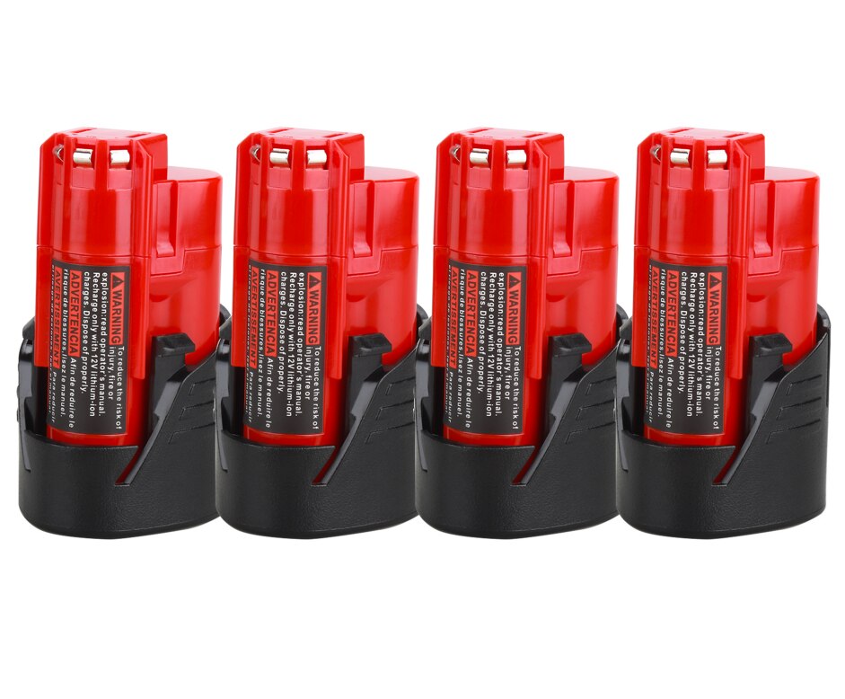 Oppladbart 3000 mah batteri for milwaukee  m12 xc trådløse verktøy 3000 mah 12 v batterier 48-11-2401 mil -12a- li